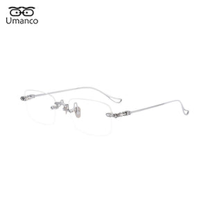 Business Ultralight Rimless Square Reading Glasses for Men Block Blue Light Look Near Presbyopia Eyewear +1.0 +1.5 +2.0 +2.5 +3