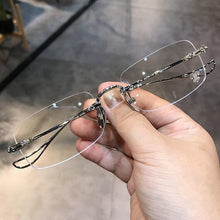 Load image into Gallery viewer, Business Ultralight Rimless Square Reading Glasses for Men Block Blue Light Look Near Presbyopia Eyewear +1.0 +1.5 +2.0 +2.5 +3