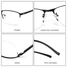 Load image into Gallery viewer, Business Women Semi Frameless Titanium Alloy Glasses Frame Men&#39;s Classic Optical Eyewear With Flexible Temples Legs S61005