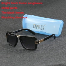 Load image into Gallery viewer, Business glasses for men and women Stylish square sunglasses Black flat mirror Bright black optical mirror Myopia frame Dark gla