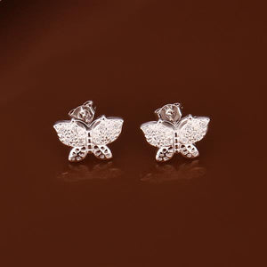 Butterfly Charming earrings 925 Silver Fashion Trendy Nice Summer Wearing Jewelry Brand New e369