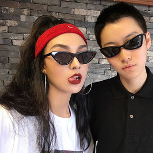Butterfly Hip hop fun bf sunglasses Harajuku Ulzzang triangle cat Vintage couple summer Cat Eye sunglasses