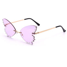 Load image into Gallery viewer, Butterfly Sunglasses Women Men Rimless Flame Sun Glass Rhinestones Mirror  Cat Eye Eyewear UV400 Oculos Masculino