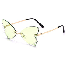 Load image into Gallery viewer, Butterfly Sunglasses Women Men Rimless Flame Sun Glass Rhinestones Mirror  Cat Eye Eyewear UV400 Oculos Masculino