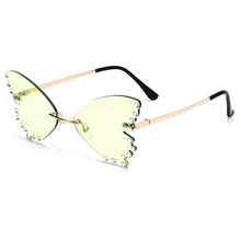Load image into Gallery viewer, Butterfly Sunglasses Women Men Rimless Flame Sun Glass Rhinestones Mirror  Cat Eye Eyewear UV400 Oculos Masculino