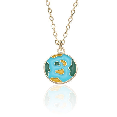 Buy 2 Get 1 Free Cartoon Enamel Rocket Astronaut Earth Star Moon Planet Pendant Necklace Women Jewelry Christmas Gifts Collares