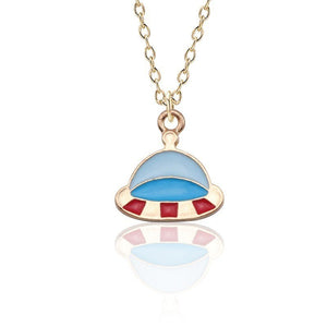 Buy 2 Get 1 Free Cartoon Enamel Rocket Astronaut Earth Star Moon Planet Pendant Necklace Women Jewelry Christmas Gifts Collares