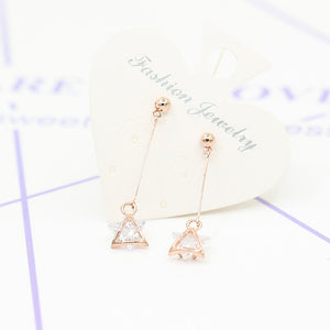 C088 Shining Star Sweet Cute Fashion Simple Women Jewelry Crystal Rhinestone Dangle Earrings Female Bijoux Wholesale girl Gift