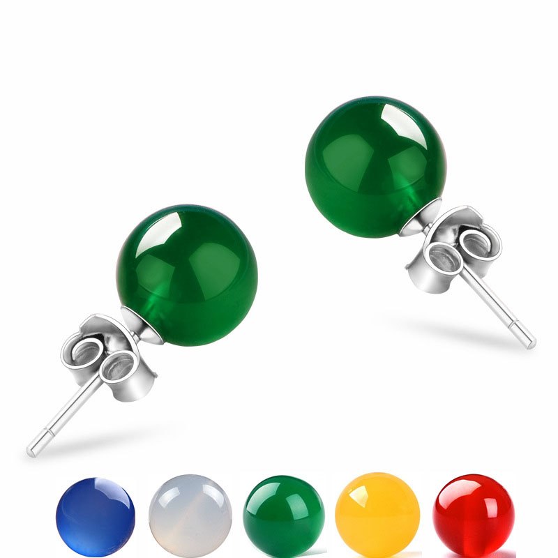 CAB13 round shape 925 silver crystal earring have many color chioce can be women gift