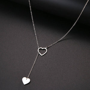 Long Pendant Heart-Shaped Necklaces Pendants For Women  Simple Design Necklace Stylish Stainless Steel Jewelry Party Gift