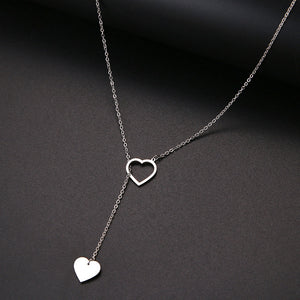 Long Pendant Heart-Shaped Necklaces Pendants For Women  Simple Design Necklace Stylish Stainless Steel Jewelry Party Gift