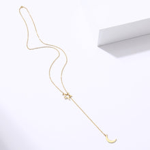 Carica l&#39;immagine nel visualizzatore di Gallery, CACANA Long Pendant Moon And Hollow Star Necklaces Pendants For Women  Simple Design Necklace Stylish Stainless Steel Jewelry