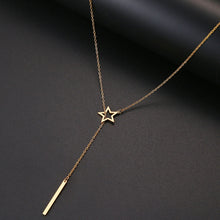 Carica l&#39;immagine nel visualizzatore di Gallery, CACANA Long Pendant Star Stick Necklaces Pendants For Women  Simple Design Necklace Stylish Stainless Steel Jewelry Party Gift