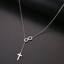 Load image into Gallery viewer, Long Pendant cross And Digital 8 Necklaces Pendants For Women  Simple Design Necklace Stylish Stainless Steel Jewelry