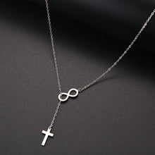 Load image into Gallery viewer, Long Pendant cross And Digital 8 Necklaces Pendants For Women  Simple Design Necklace Stylish Stainless Steel Jewelry