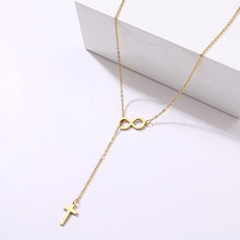 Load image into Gallery viewer, Long Pendant cross And Digital 8 Necklaces Pendants For Women  Simple Design Necklace Stylish Stainless Steel Jewelry
