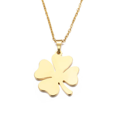 Stainless Steel Necklace For Women Man Lover's Clover Gold And Silver Color Pendant Necklace Engagement Jewelry