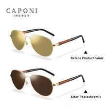 Load image into Gallery viewer, CAPONI 2022 Safety Driving Sunglasses Men Day And Night Vision Pochromic Sun Glsses For Business Man Wooden Frames BSYS409