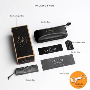 CAPONI 2022 Safety Driving Sunglasses Men Day And Night Vision Pochromic Sun Glsses For Business Man Wooden Frames BSYS409