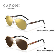 Load image into Gallery viewer, CAPONI 2022 Safety Driving Sunglasses Men Day And Night Vision Pochromic Sun Glsses For Business Man Wooden Frames BSYS409