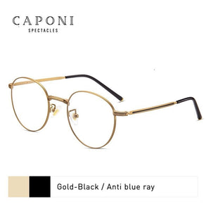 Anti Blue Light Glasses Women Titanium Frame Round Clear Computer Glasses Photochormic Optical Eyeglasses  New BF1820