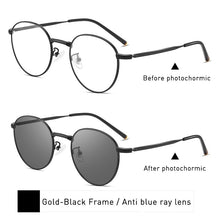 Load image into Gallery viewer, Anti Blue Light Glasses Women Titanium Frame Round Clear Computer Glasses Photochormic Optical Eyeglasses  New BF1820