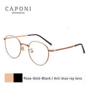 Anti Blue Light Glasses Women Titanium Frame Round Clear Computer Glasses Photochormic Optical Eyeglasses  New BF1820