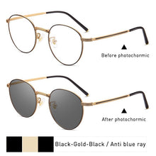 Load image into Gallery viewer, CAPONI Anti Blue Light Glasses Women Titanium Frame Round Clear Computer Glasses Photochormic Optical Eyeglasses 2023 BF1820