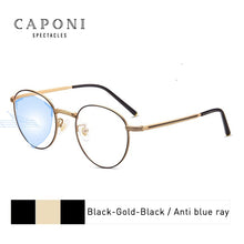 Load image into Gallery viewer, CAPONI Anti Blue Light Glasses Women Titanium Frame Round Clear Computer Glasses Photochormic Optical Eyeglasses 2023 BF1820