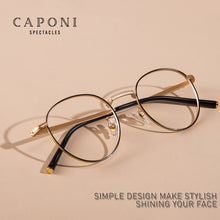 Load image into Gallery viewer, CAPONI Anti Blue Light Glasses Women Titanium Frame Round Clear Computer Glasses Photochormic Optical Eyeglasses 2023 BF1820