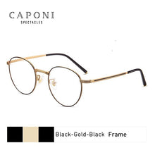 Load image into Gallery viewer, CAPONI Anti Blue Light Glasses Women Titanium Frame Round Clear Computer Glasses Photochormic Optical Eyeglasses 2023 BF1820