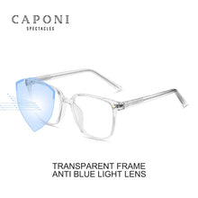 Load image into Gallery viewer, CAPONI Blue Light Glasses Computer Eyeglasses Frames For Men Anti Blue Ray Clear Glass Transparent Frame Eyewear JF1922