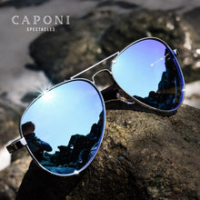 Load image into Gallery viewer, CAPONI Blue Mirror Sunglasses For Men 100% Polarized Pilot Driving Men&#39;s Sun Glasses UV Ray Cut 2023 Blue Shades CP3110
