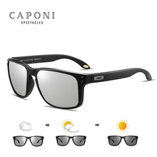 Load image into Gallery viewer, CAPONI Brand Driving Sunglasses Men Polarized 2022  Design Sun Glasses Pochromic Square TR Frame Black Men&#39;s Shades BS9417