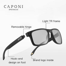 Load image into Gallery viewer, CAPONI Brand Driving Sunglasses Men Polarized 2022  Design Sun Glasses Pochromic Square TR Frame Black Men&#39;s Shades BS9417