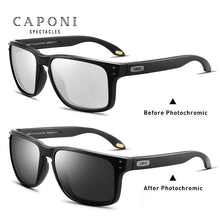 Load image into Gallery viewer, CAPONI Brand Driving Sunglasses Men Polarized 2022  Design Sun Glasses Pochromic Square TR Frame Black Men&#39;s Shades BS9417