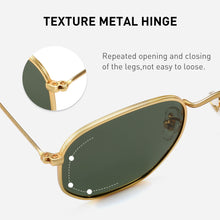 Carica l&#39;immagine nel visualizzatore di Gallery, CAPONI Classic Reflective Sunglasses Women Hexagon Retro Sun Glasses Gold Metal Frame Eyewear UV Protect Shades For Girls CP1081