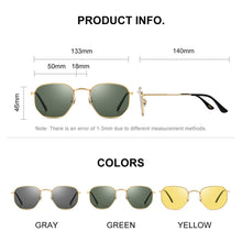 Carica l&#39;immagine nel visualizzatore di Gallery, CAPONI Classic Reflective Sunglasses Women Hexagon Retro Sun Glasses Gold Metal Frame Eyewear UV Protect Shades For Girls CP1081