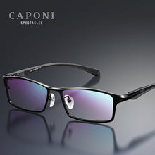 Load image into Gallery viewer, CAPONI Classic Square Titanium Glasses Frame For Men Anti Blue Ray Eyewear  Business Leisure Style Glasses JF9064