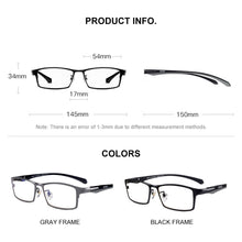 Load image into Gallery viewer, CAPONI Classic Square Titanium Glasses Frame For Men Anti Blue Ray Eyewear  Business Leisure Style Glasses JF9064