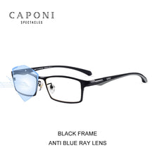 Load image into Gallery viewer, CAPONI Classic Square Titanium Glasses Frame For Men Anti Blue Ray Eyewear  Business Leisure Style Glasses JF9064