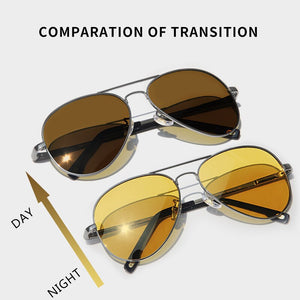 CAPONI Classic Sunglasses For Men Photochromic Day And Night Driving Yellow Glasses Polit Fishing Men's Sun Glasses BSYS3104