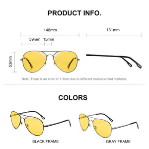 CAPONI Classic Sunglasses For Men Photochromic Day And Night Driving Yellow Glasses Polit Fishing Men's Sun Glasses BSYS3104