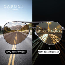 Load image into Gallery viewer, CAPONI Classic Sunglasses For Men Photochromic Day And Night Driving Yellow Glasses Polit Fishing Men&#39;s Sun Glasses BSYS3104