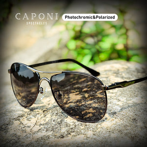 CAPONI Driving Photochromic  Sunglasses Polarized Classic Brand Sun Glasses for Men oculos de sol masculino CP8722