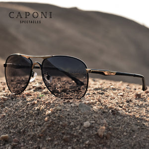 CAPONI Driving Photochromic  Sunglasses Polarized Classic Brand Sun Glasses for Men oculos de sol masculino CP8722