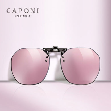 CAPONI Clip On Frame For Women Polarized Sunglasses Clip On Glasses Frame Flip Up Super Light Weight Packing Well CP3178