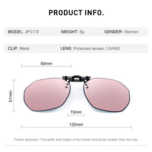 CAPONI Clip On Frame For Women Polarized Sunglasses Clip On Glasses Frame Flip Up Super Light Weight Packing Well CP3178