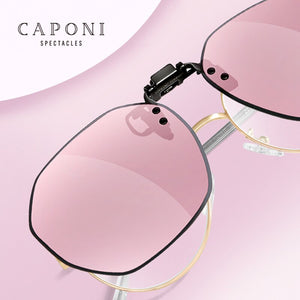 CAPONI Clip On Frame For Women Polarized Sunglasses Clip On Glasses Frame Flip Up Super Light Weight Packing Well CP3178