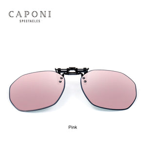 CAPONI Clip On Frame For Women Polarized Sunglasses Clip On Glasses Frame Flip Up Super Light Weight Packing Well CP3178